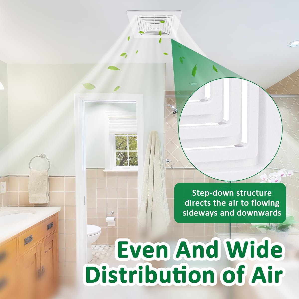 WKZO 2-Pack BP46 BP90 Bathroom Ceiling Fan Grille with Springs Replacement Parts for Br-oan Nu-tone Square Ceiling or Wall-Mount Exhaust Fan Cover Models 663, 670, 671, 675, 688, 689