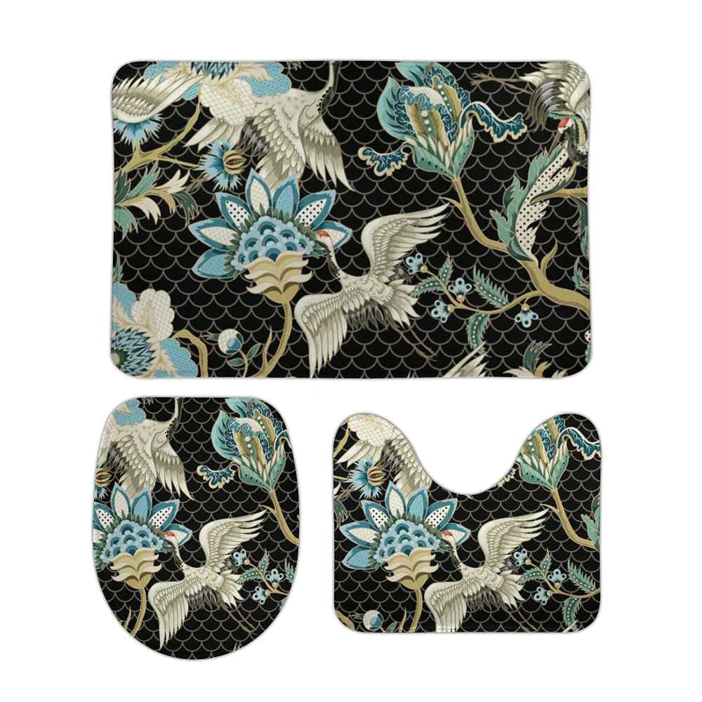 Ensemble de tapis de salle de bain 3 pièces CHEHONG en polaire
