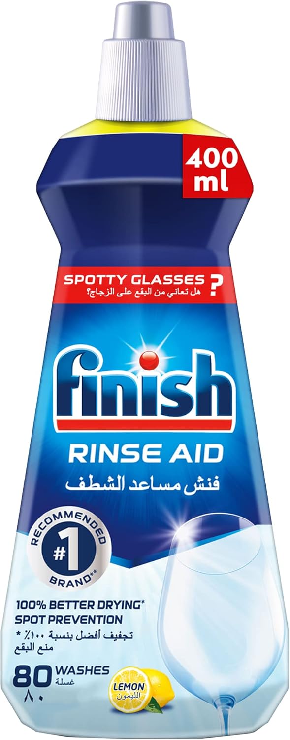 Finish Dishwasher Detergent Rinse Aid Liquid Lemon 400ml Buy Online at