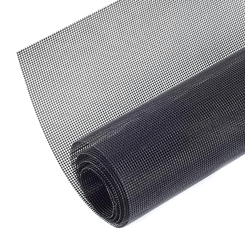 Image of AggAuto Universal 40 inchx13 inch Car Grill Mesh - 100x33cm PVC Coated Stainless Steel Automotive Grille Insert Screen Bumper Vent, One of the Most Multifunctional Shape Grids Black
