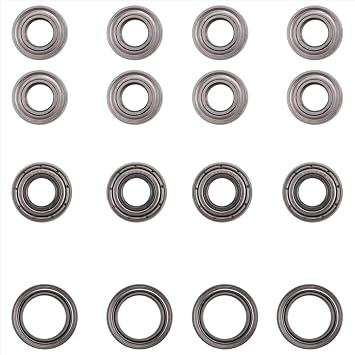 RC Car Bearings Parts for Tamiya for TT-02 TT-02D 1/10 16Pcs Ball Bearing Kit RC Car Upgrade Parts Accessories Remote Control Car Replacement Parts