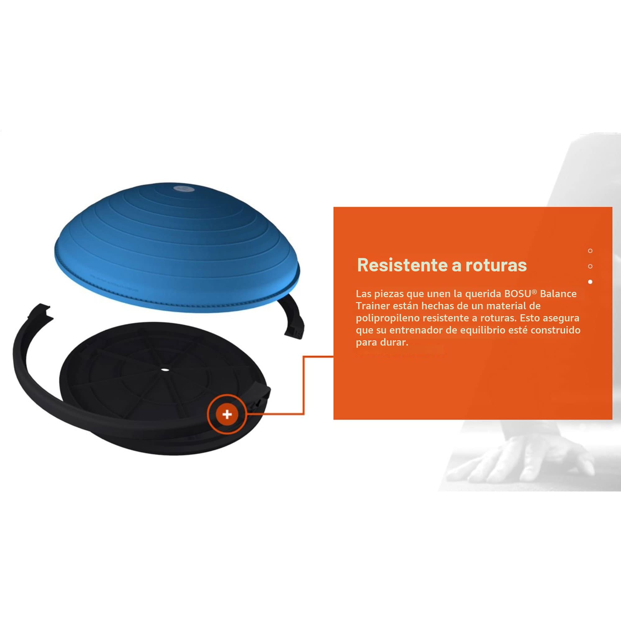 BOSU 72-10850-2BB Equipo de gimnasio en casa Entrenador de equilibrio para equilibrio, fuerza, flexibilidad, cardio, núcleo y entrenamiento de cuerpo entero, 65 cm (azul)
