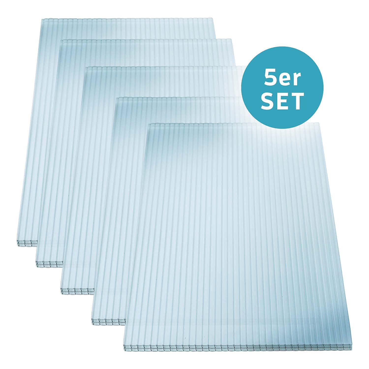 KAISER plastic® Planchas alveolares dobles 16/20 | Xtra Strong (PC) | 98 cm de ancho x 250 cm de longitud | 5 unidades | color: transparente y con protección UV
