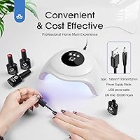 Vista 6 de Lámpara de uñas UV de 72W, luz UV para uñas de gel con sensor inteligente, 3 ajustes de temporizador y pantalla LCD, secador de uñas portátil