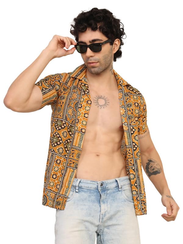 Image of KE KANHA EXPORTS Shirt for Men /Cotton Shirts for Men /Stylish Mens Casual Shirt /Men's Slim Fit Shirt & Regular Fit Shirt for All Occasions Western Beach Summer Shirt Style