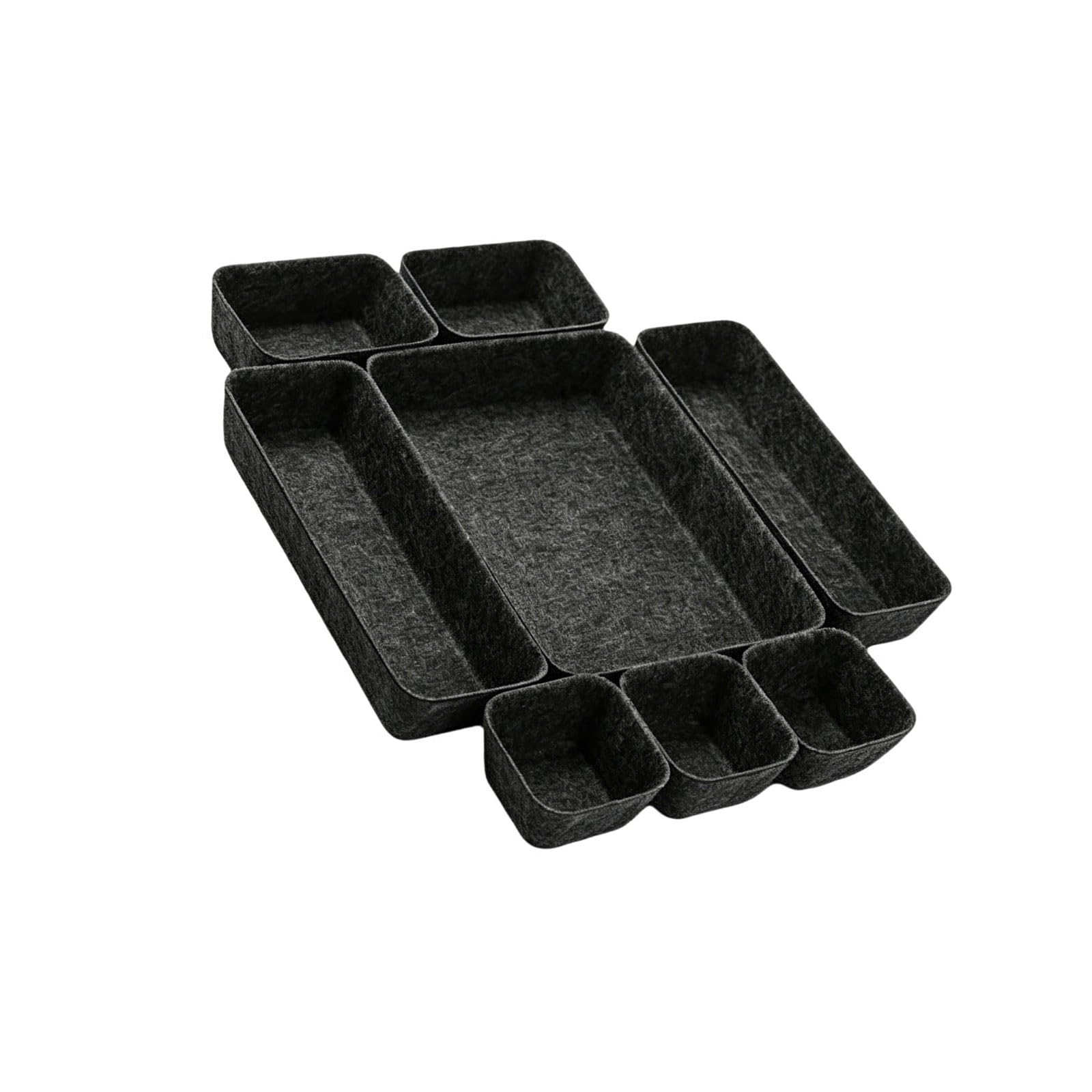 Tfaoys Dark Gray Portable Polyester Felt Storage Tray Jewelry Holder Perfect For Organizing Small Items Like Buttons And Trinket Small Item Storage Box