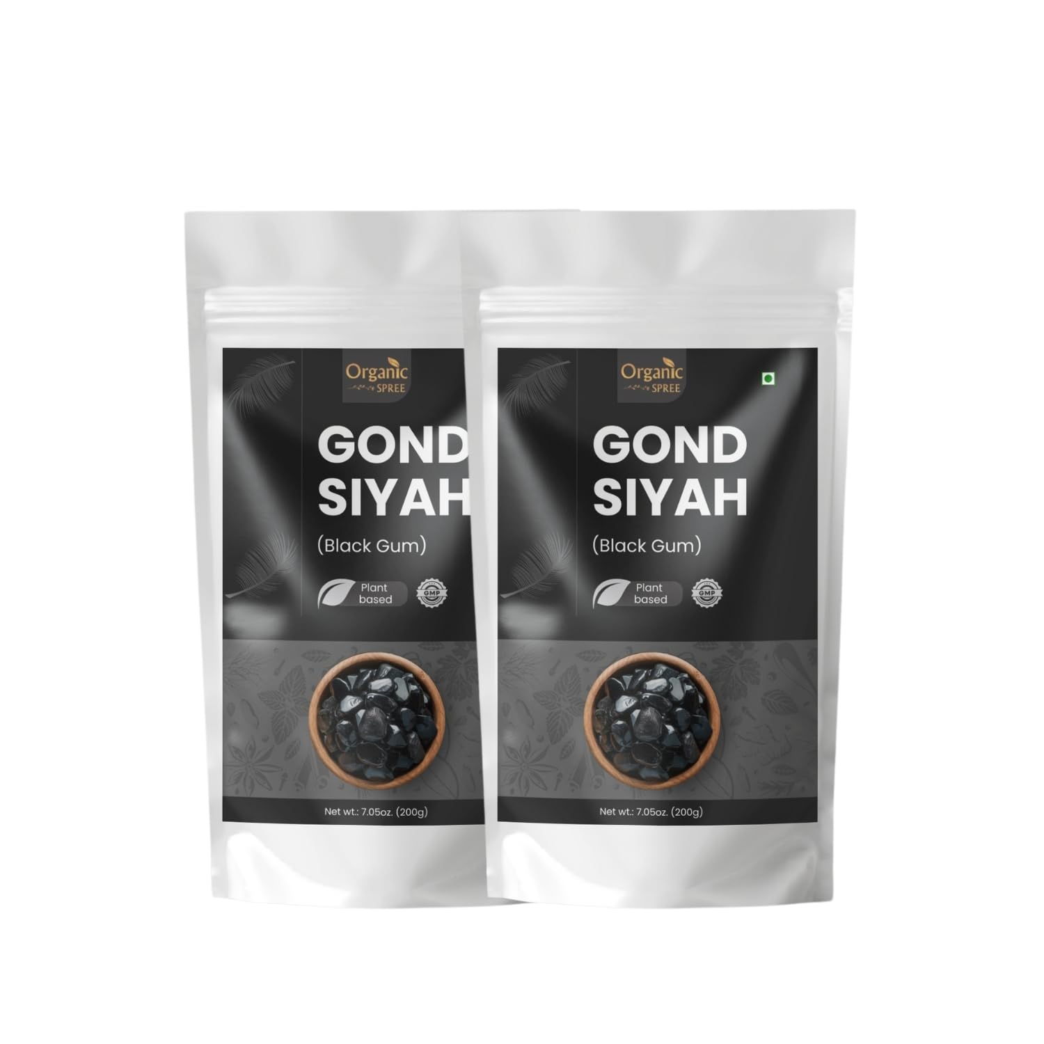 Organic Spree Gond Siyah – Black Gum | 7.05 oz (200 gm) | Supports Joints, Immunity & Inner Strength* | Traditional Ayurvedic Gum