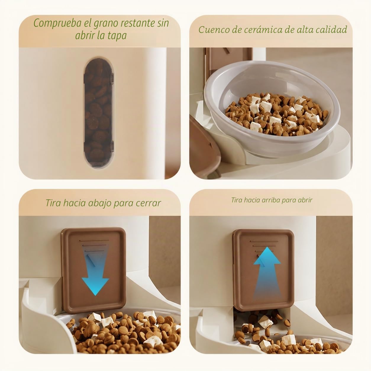 Comida automática para Gatos 2 en 1, dispensador de Comida de Viaje y dispensador de Agua para Perros, Gatos, Mascotas, extraíble, fácil de Limpiar, el tamaño de la Tapa es Ajustable, Piscina