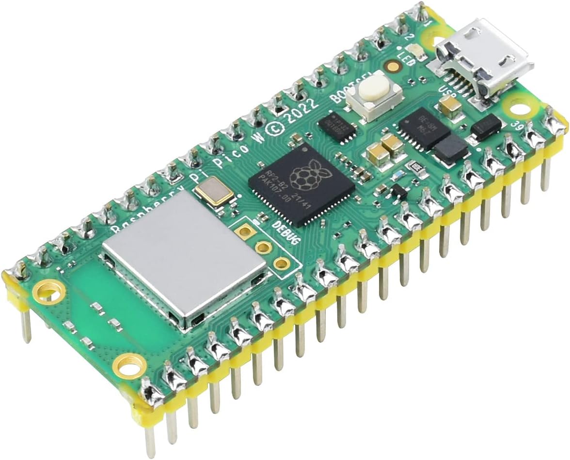 Pre-Soldered Raspberry Pi Pico W RP2040 Microcontroller Board Mini Board Kit Based on Raspberry Pi RP2040 Dual-core Processor,Built-in WiFi,Support C/C++/Python