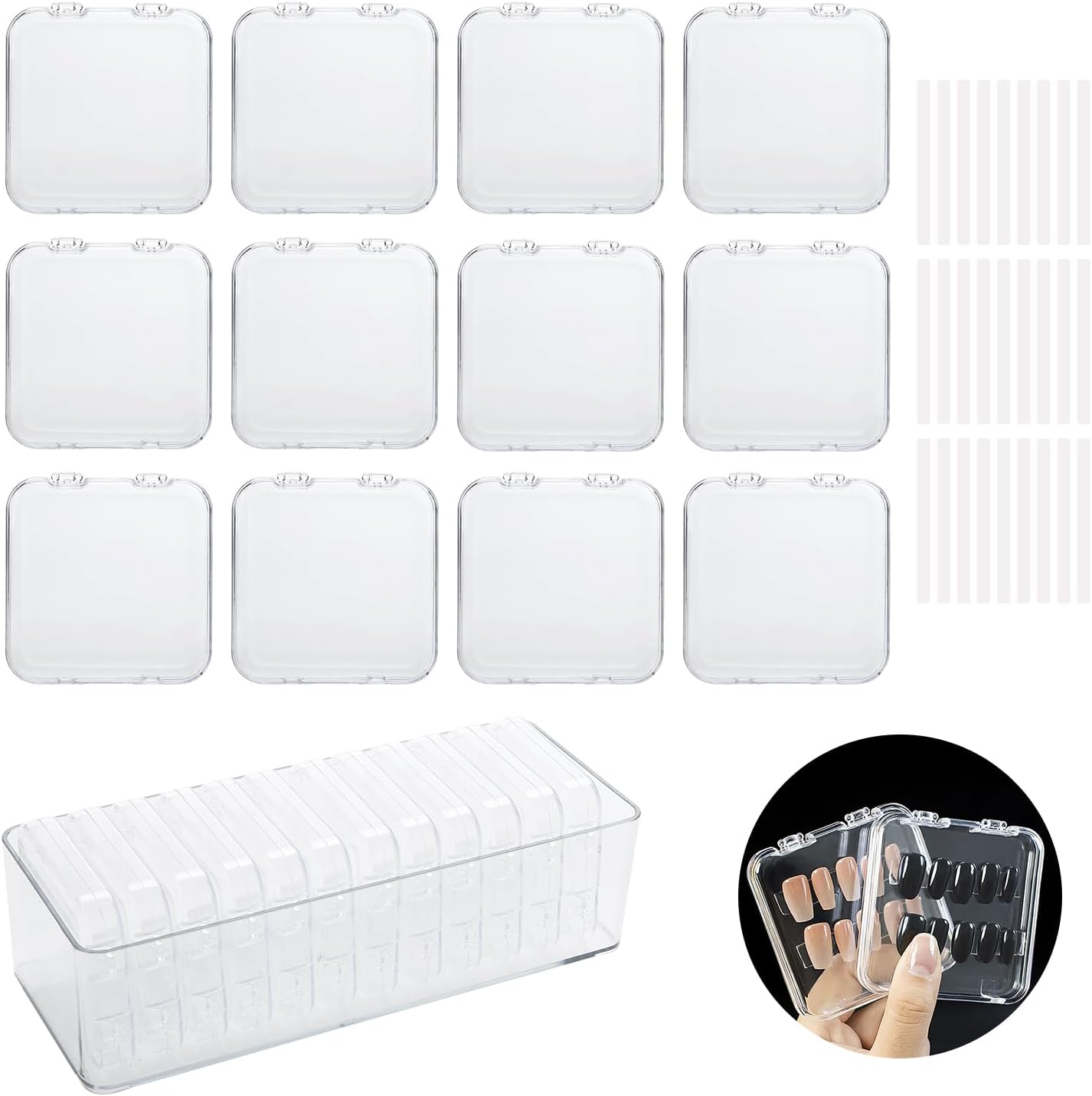 Amazon com ANCIRS 25 Pack Acrylic Nail Storage Box for DIY Press on
