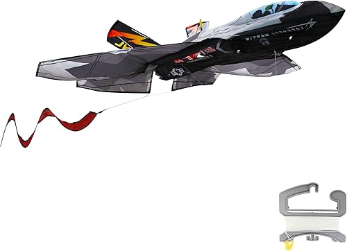 Miniatura 2 de WindNSun Wind Force Ripstop Nylon 3D F-35 Lightning II Stealth Fighter Kite 40 pulgadas de ancho