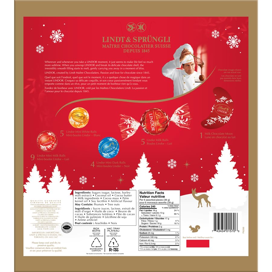 Miniatura 2 de Lindt Lindor - Calendario de Adviento surtido de trufas de chocolate 2023, 5.6 onzas (enviado desde Canadá)