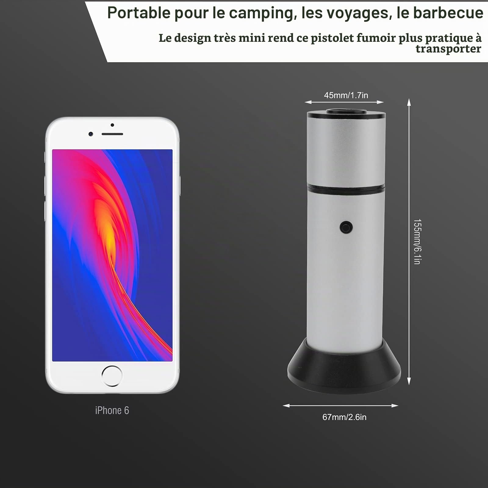 BORUIT Fumeur Portable Infusion Fumée Fraîche pour Améliorer Le Goût Smoke Fumeur Pistolet à Viande Fumée Pistolet Portatif avec des Copeaux De Bois pour La Nourriture, La Viande, Les Fromages