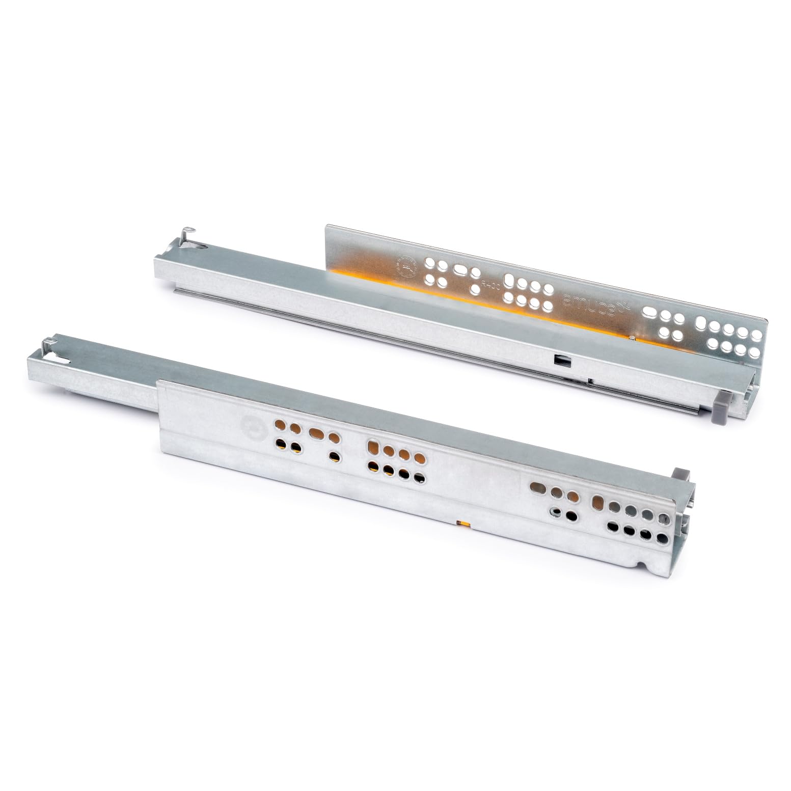 Guide de plancher pour tiroir en bois de cuisine : coulisse 250mm amortie fluide et silencieuse