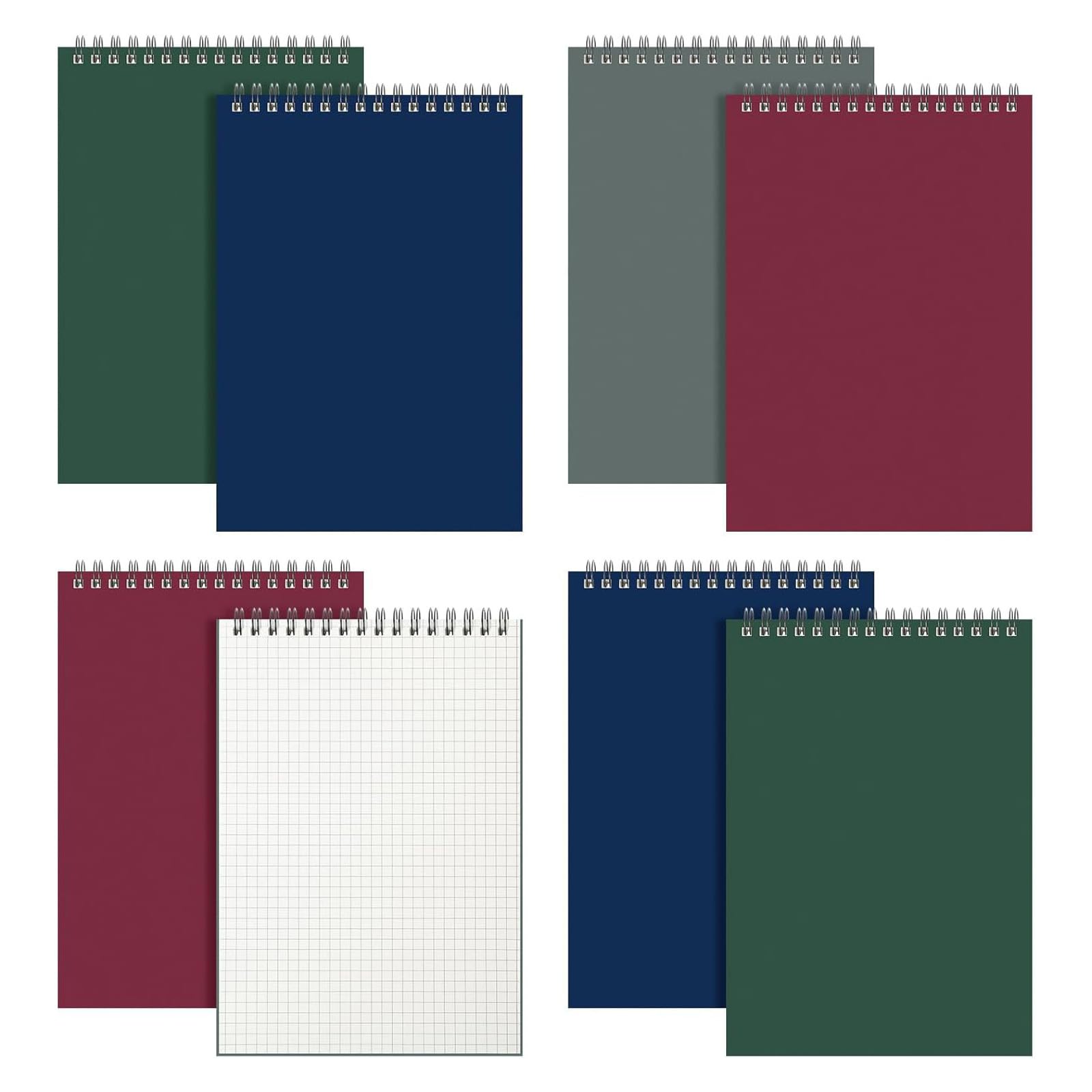 6 quaderni a griglia con 140 pagine con copertina rigida, 20,9 x 14,7 cm, per scrivere diari, pianificare, schizzi, prendere appunti per studenti