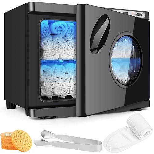 Miniatura 14 de Calentador de toallas calientes, gabinete profesional de gran capacidad de 23 litros, calentadores de toallas de spa 2 en 1 para tratamientos