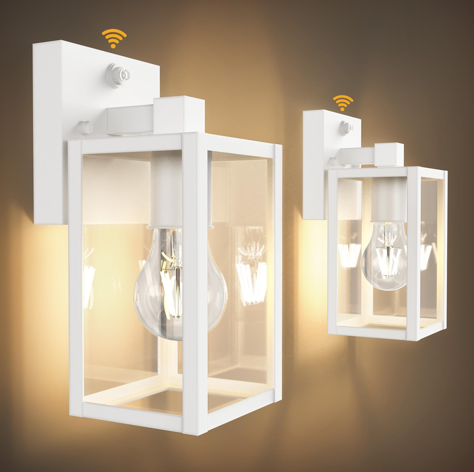 PARTPHONER Dusk to Dawn Outdoor Light Fixtures, 2-Pack Sensor Porch Lights, Waterproof Exterior Wall Sconce Lighting Lamp, Waterproof Wall Lantern for