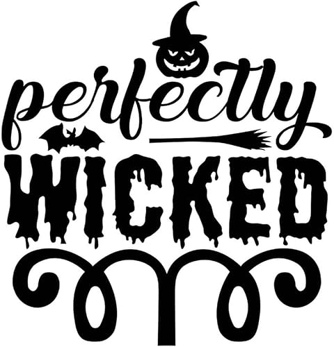 Miniatura 2 de Adhesivo decorativo de pared de Halloween, calcomanías de pared perfectamente malvadas para comedor, sala de estar, dormitorio, oficina, escuela,