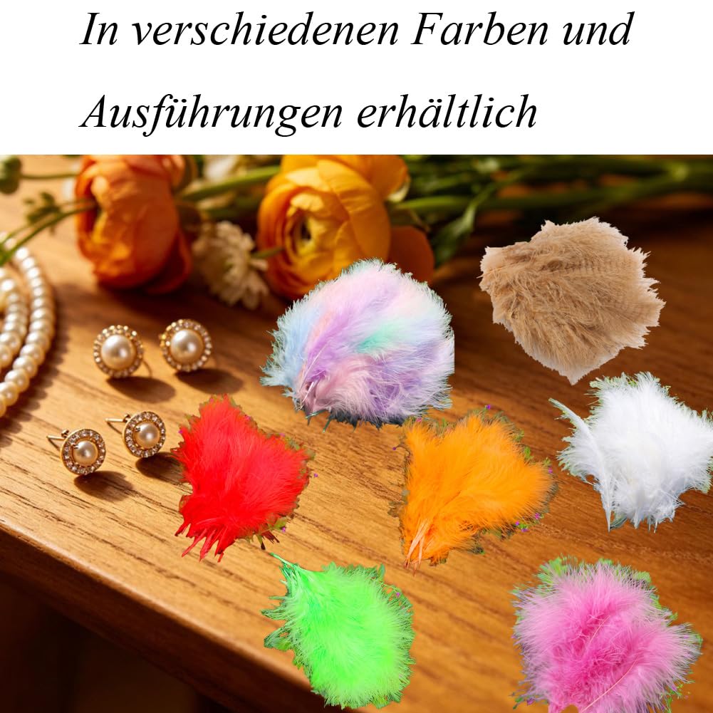 Piume per fai da te, 50 pezzi, piume di tacchino, piume colorate, piume decorative, piume naturali, piume di fagiano, per fai da te, Pasqua, Halloween, maschera, acchiappasogni