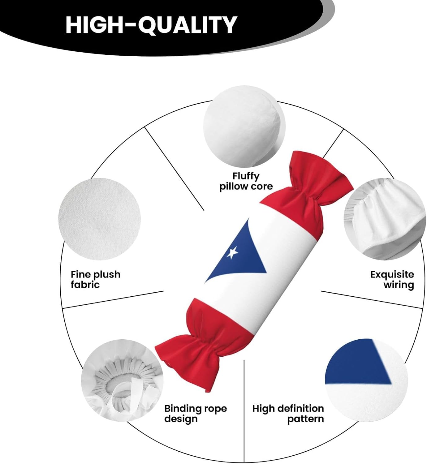 Ohio State Flag Print Candy Cylindrical Comfortable Pillow Throw Pillows Home Decor Easy Maintenance