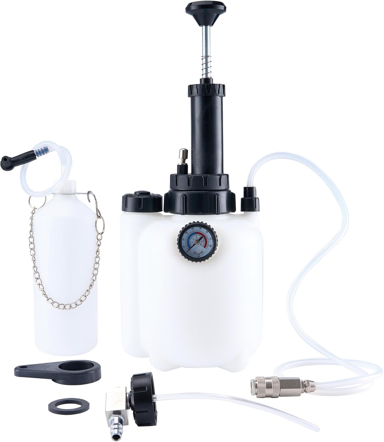 3L Brake Bleeder Kit, Brake Bleeder Vacuum Pump Kit with 1L Brake Bleed Bottle, Brake Fluid Bleeder Kit with 45mm Cylinder Adapter for Multiple Vehicle Models