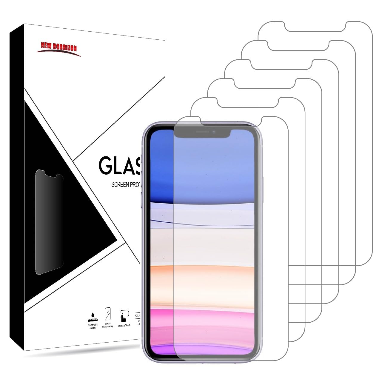 [6-Pack Screen Protectors for iPhone 11 and iPhone XR 6.1-Inch, Tempered Glass Film, Anti-Scratch, Anti-Shatter, Lifetime Support (iPhone11/Xr)