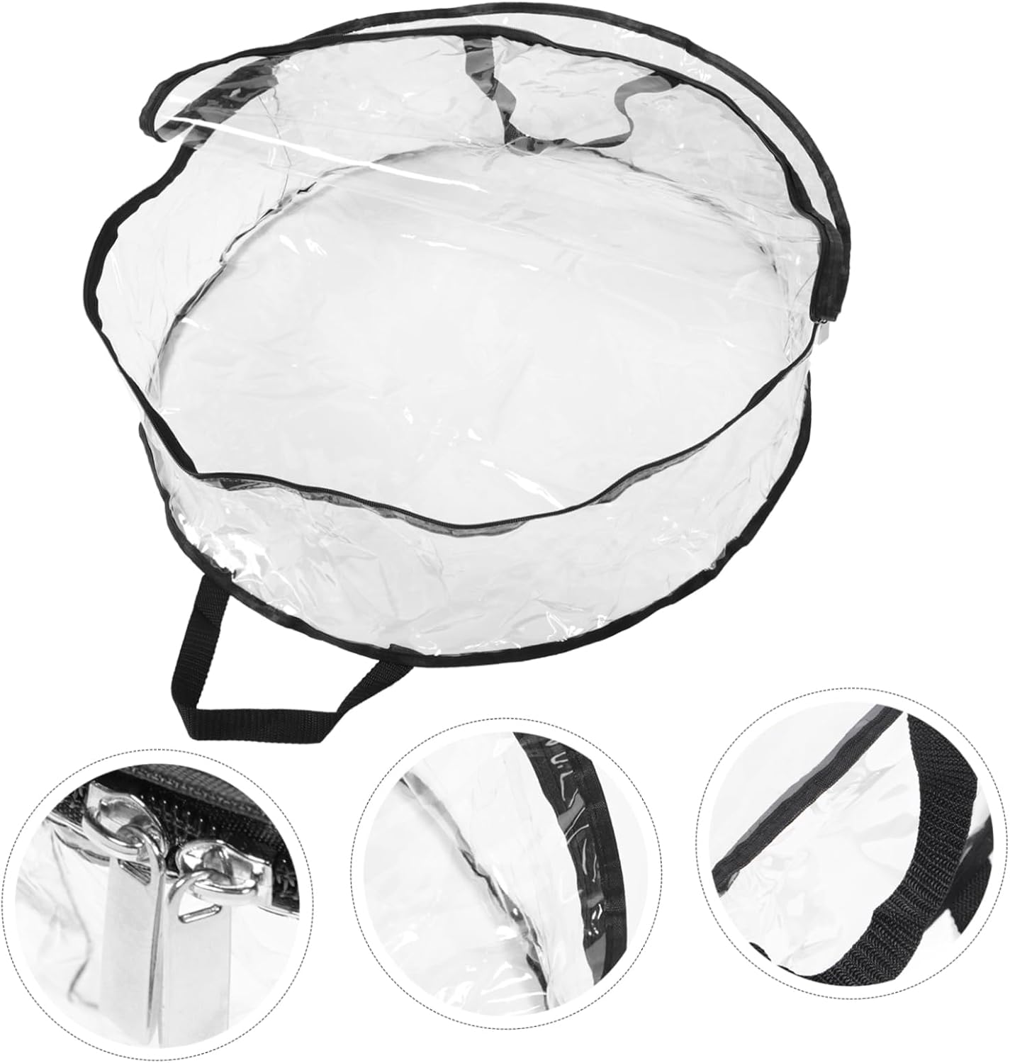 Levemolo 2pcs Transparent Wreath Storage Bag Garland Holder Capacity Round Container for Wreaths Design for Holiday Storage