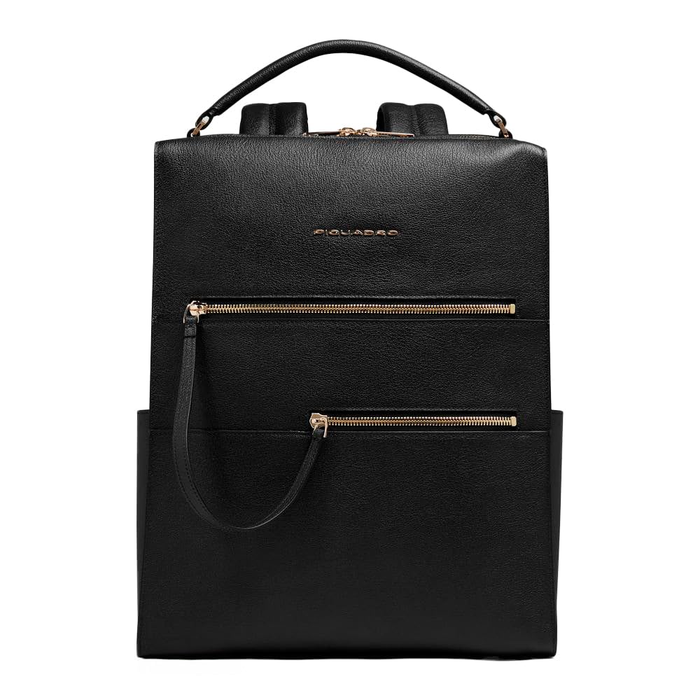 PIQUADRO Zaino donna porta pc 15,6" | Aggancio per Trolley, Spallacci imbottiti, Vani organizzati, Elegante e Funzionale, Ufficio, Uso quotidiano