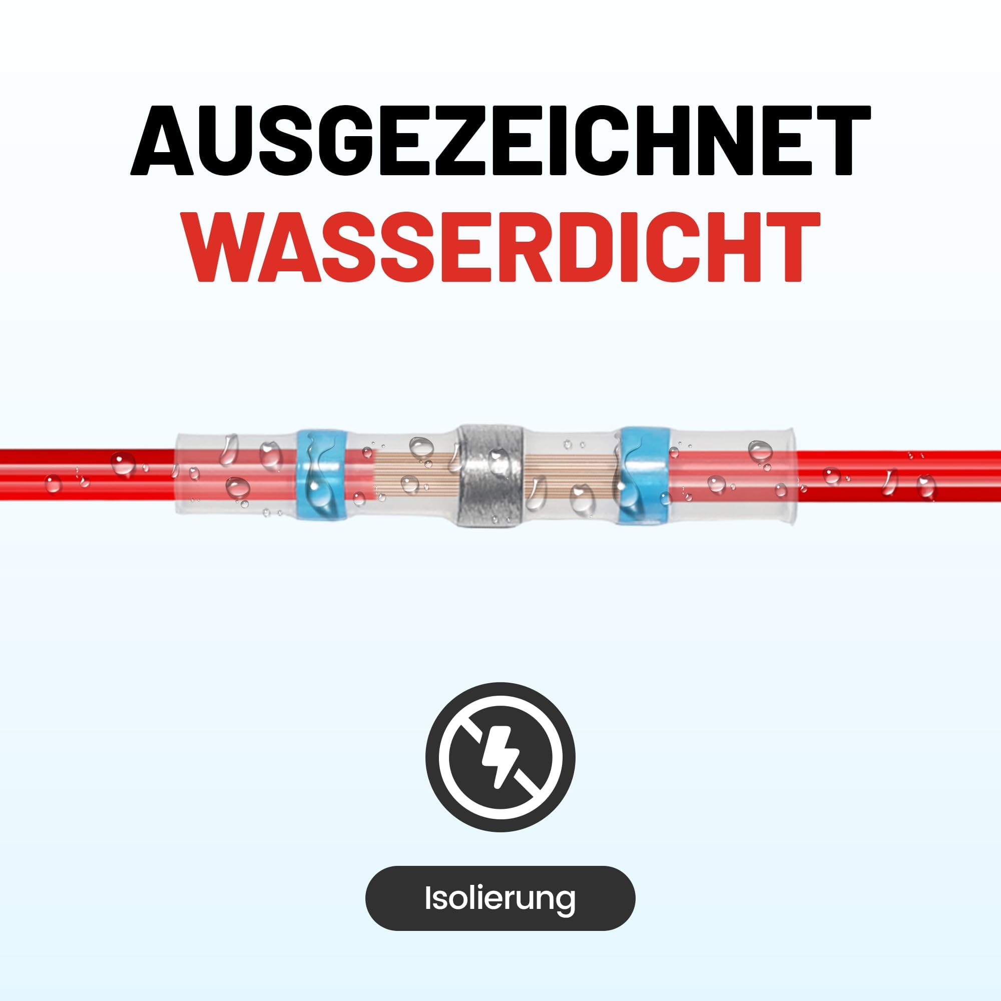 RED WOLF Lötverbinder Schrumpfverbinder 250 Stück Schrumpfschweißen Stoßverbinder Für Automotive Marine Home Wasserdicht Geschweißte Connector Kit Solder Seal Wire Connectors