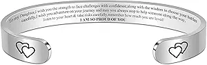 Btysun Bracelets for Women Mothers Day Bracelet Gifts from Daughter Inspirational Gifts for Women Graduation Gifts for Her Motivational Birthday Cuff Bangle Friendship Personalized Mantra Jewelry…