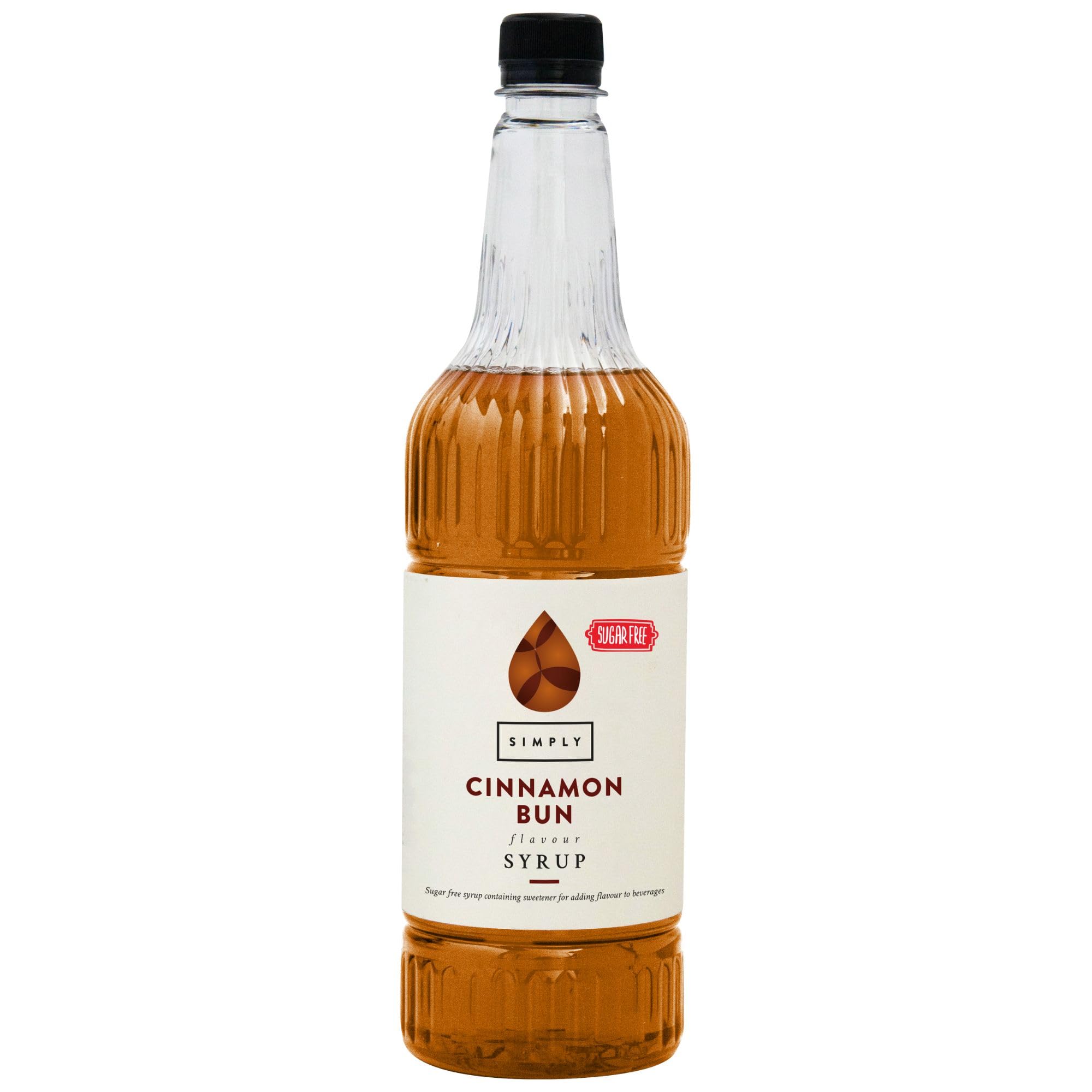 Simply Sugar Free Cinnamon Bun Syrup, Vegan & Nut Free, Flavoured Syrup for Coffee, Cocktails & Baking (1 Litre)