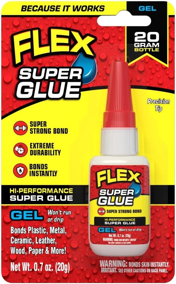 Super Glue Gel, 20 Gram Bottle, 1-Pack, Clear, Instant Bond, Quick Dry, Cyanoacrylate Adhesive, Precision Tip for Wood, Metal, Plastic, Crafts, Ceramic, and Toy Repairs