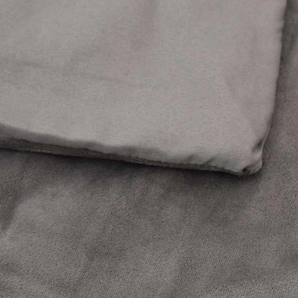 vidaXL Gewichtsdecke mit Bezug Therapiedecke Schwere Decke Schlafhilfe Entspannungsdecke Einschlafhilfe Schwerkraftdecke Grau 155x220cm 7kg Stoff