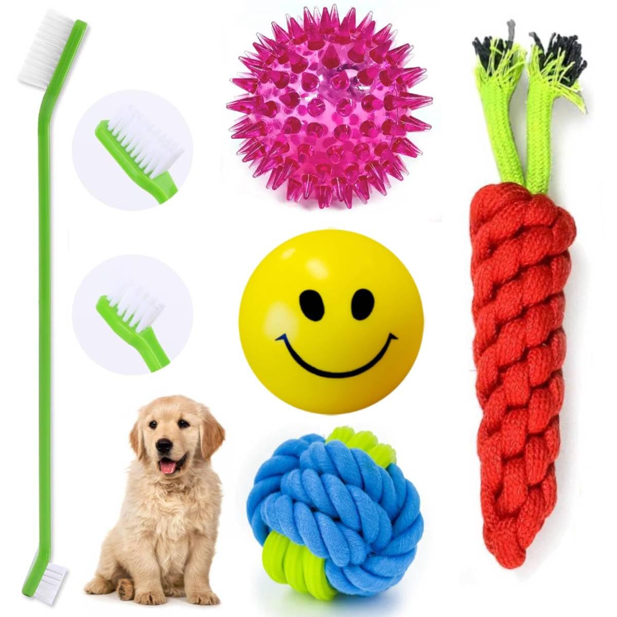 PETZLUV Dog Ball & Chew Toys Combo Pack – Durable LED Rubber Ball, Squeaky Toy, Soft Foam Ball, and Interactive Chew Rope Toys – Perfect for Fetch, and Playtime (B0DFTWZ923) Amazon Price History, Amazon Price Tracker
