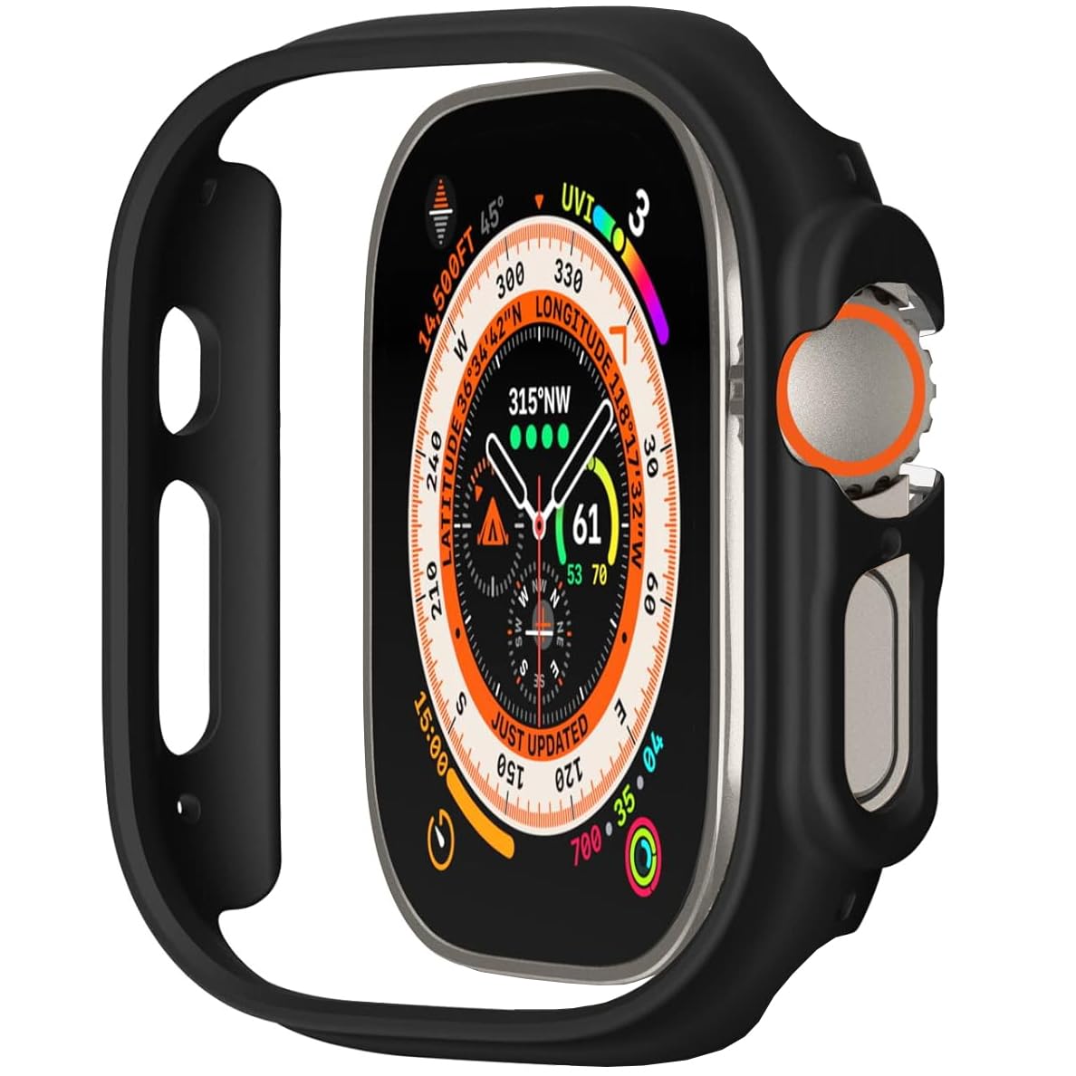 Leotop Compatible with Apple Watch Series Ultra 2/1 Case 49mm, Super Thin Bumper Protector PC Hard Cover Lightweight Slim Shockproof Accessories Matte