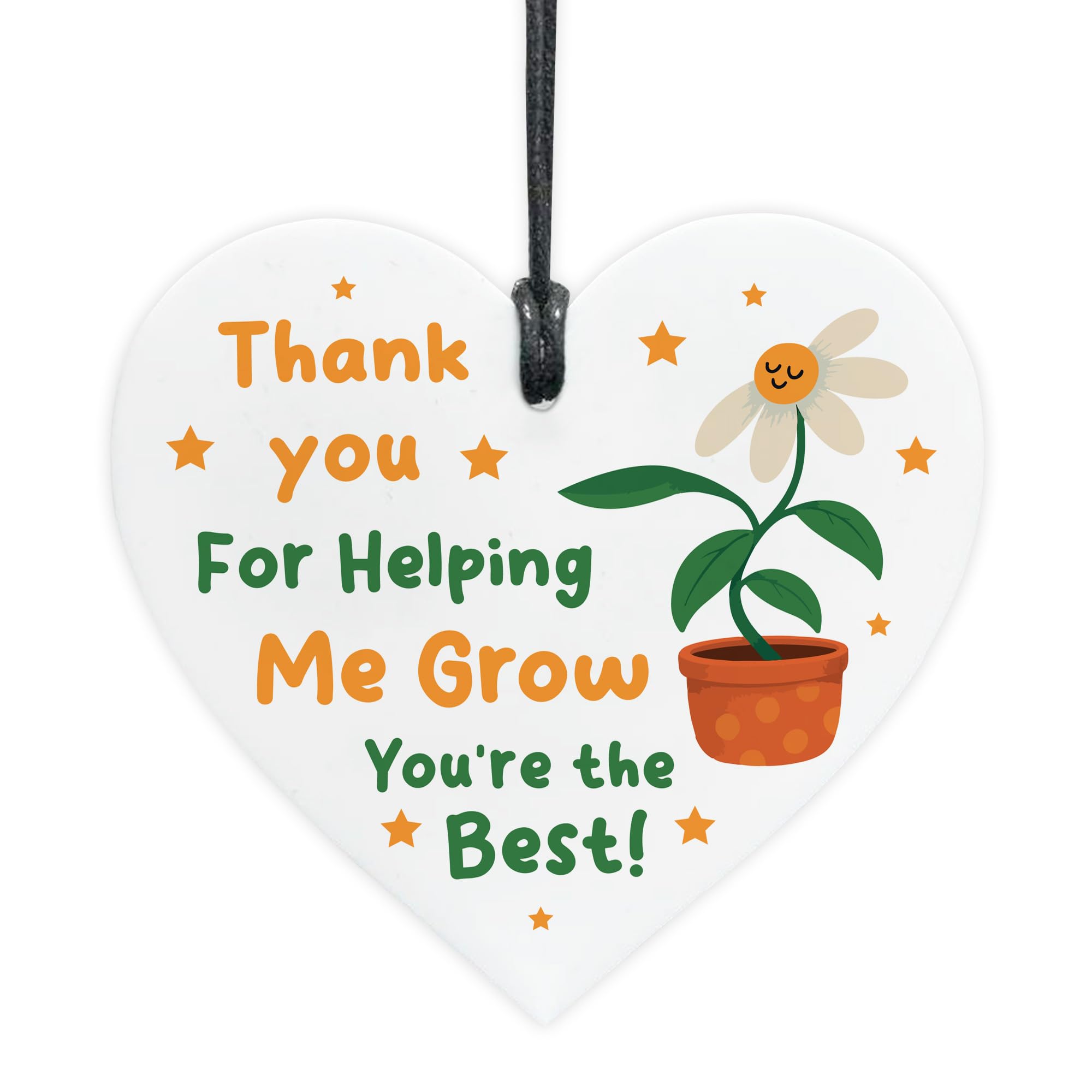 Red Ocean Gift For Teacher Thank You For Helping Me Grow Hanging Heart Teachers Gifts From Kids Leaving Nursery School Present Teacher Keepsake