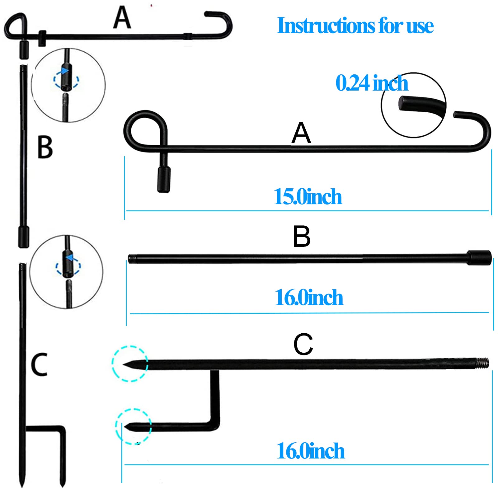 TAYLOR MADE PRODUCTS Stainless Steel Flag Pole Kit 30