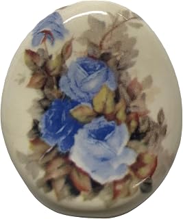 Ceramic Stone Blue Rose Design Bead Neckace Jewelry