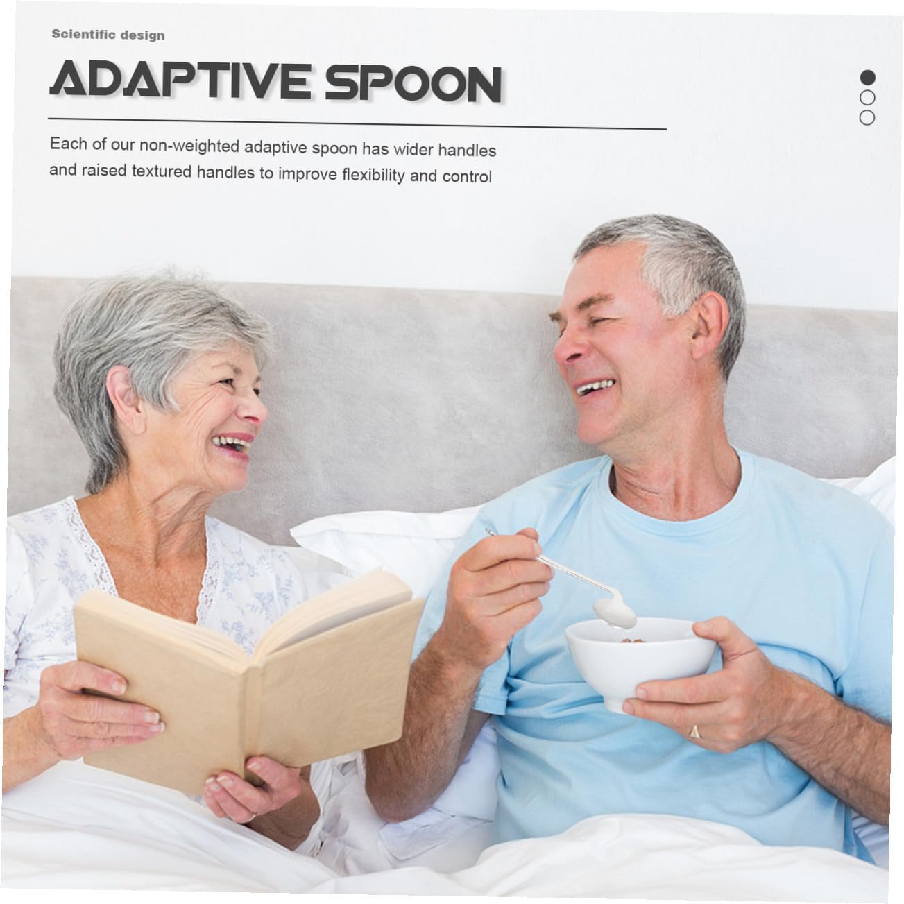 Hemoton 2pcs Portable Adaptive Utensils for Elderly - Spoons Compact Self-Feeding Tableware for Seniors Hand