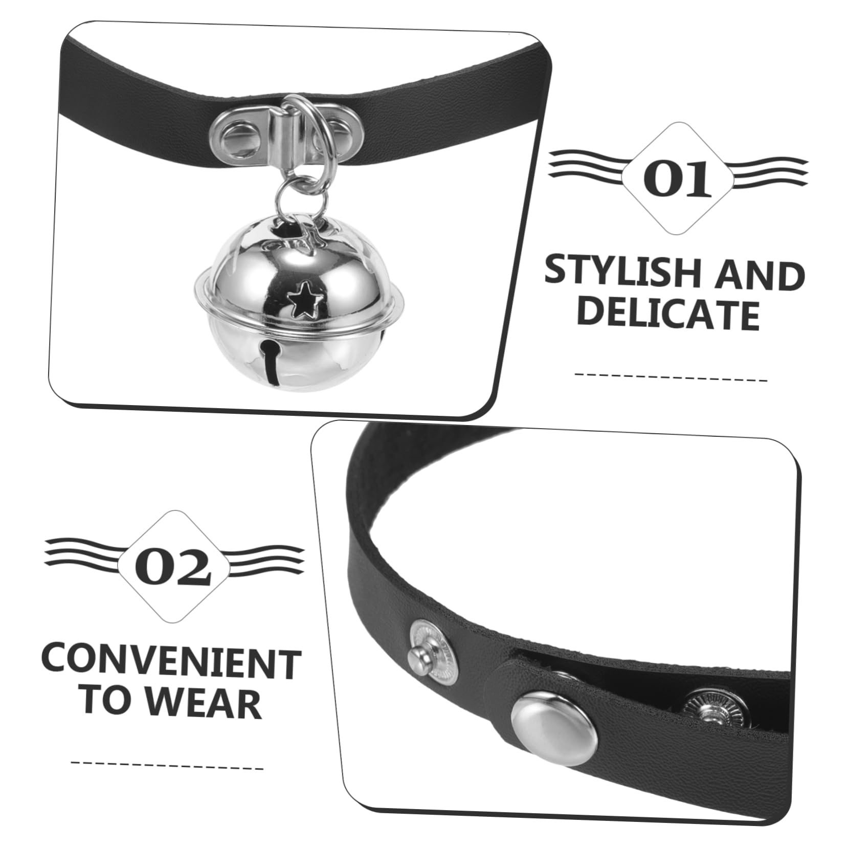 Toddmomy Collier pour Chiens PU avec Clochette Collier Ajustable Style Punk pour Chiots Et Chats Accessoire pour Animaux De Compagnie