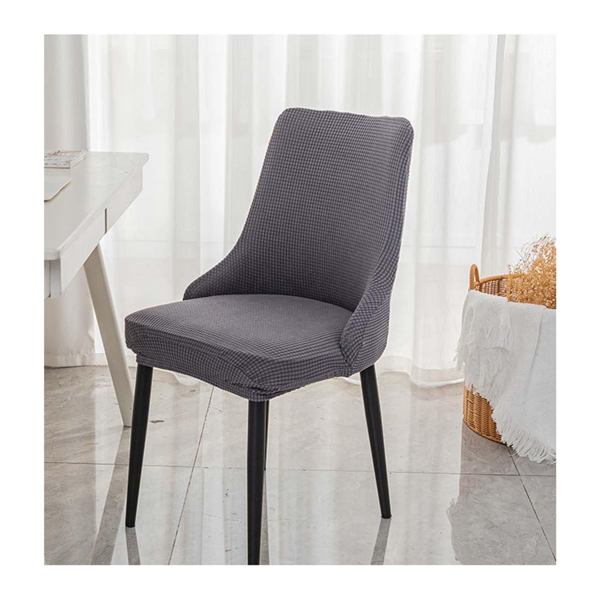 XGANGM Pack 6/4/2 Fundas para Sillas de Comedor con Reposabrazos Pequeños Respaldo Alto Fundas Sillas Cocina Estilo Nordicas Escandinavo Butacas Sillón Fundas Sillas Oficina,#4large,4PCS