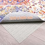 MUXHEL 200x300cm Non Slip Rug Underlay Large Anti Slip Rug Underlay Cuttable Rug Anti Slip Underlay Beige Multipurpose Rug Grippers for Laminate Floor Home Office Cars Wooden Floors