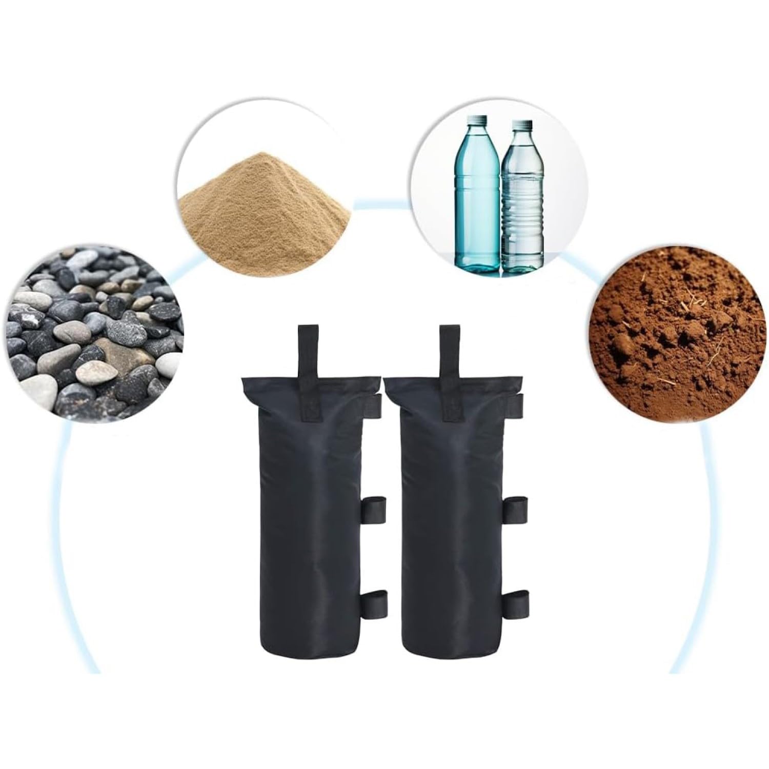 Sacos de Arena de 4 Piezas, Pesas de lastre para Gazebo de Grado Industrial, Sacos de Arena Recargables, Bolsas de Peso para Gazebo, Sacos de Arena para Exteriores, para gazebos, sombrillas de Patio