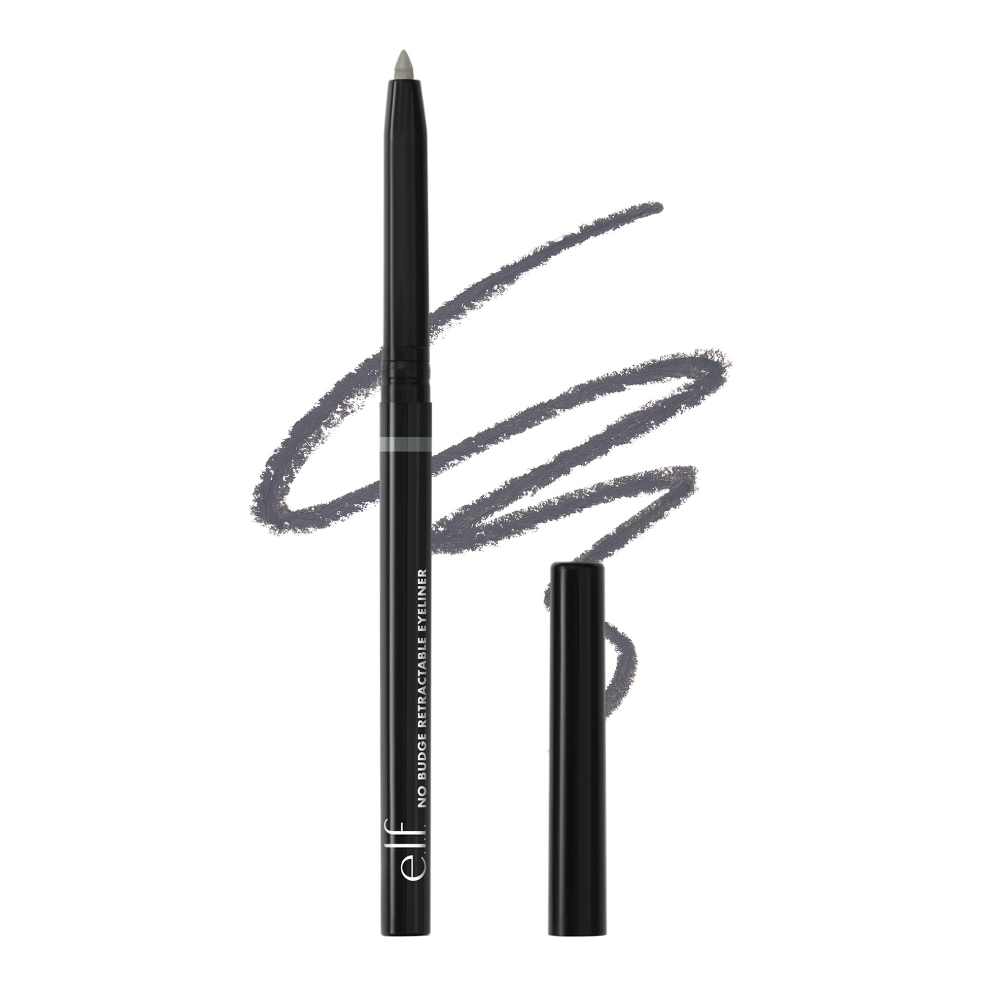 e.l.f.No Budge Retractable Eyeliner, Creamy, Ultra-Pigmented & Waterproof, Creates Bold & Defined Lines, Vegan & Cruelty-Free, Grey