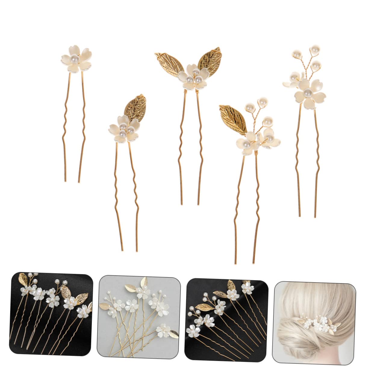 MAGICLULU 25 Piezas Horquilla Pasador De Pelo De Uso De Boda Pinzas De Pelo De Metal Pasador De Pasadores Para Niñas Decoración De Flores Aleación De Zinc Novia Cinco Pétalos Alfiler