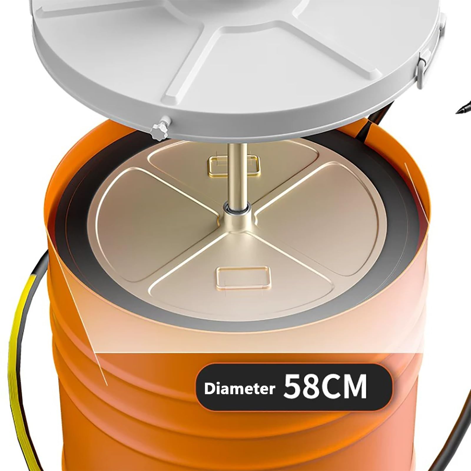 Bomba Lubricadora de Grasa Neumática de Alta Presión para Bidones | Portátil e Industrial, Relación de Presión 80:1, para Mantenimiento de Maquinaria Industrial