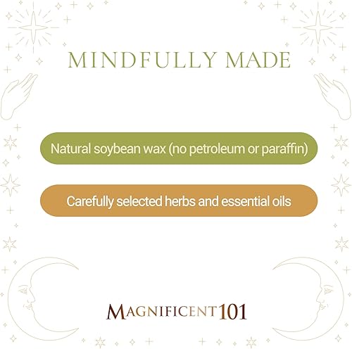 Miniatura 4 de Magnificent 101 Vela de abundancia de larga duración  6 onzas - 35 horas de combustión  Vela de cera de soja con limón, romero y sándalo para