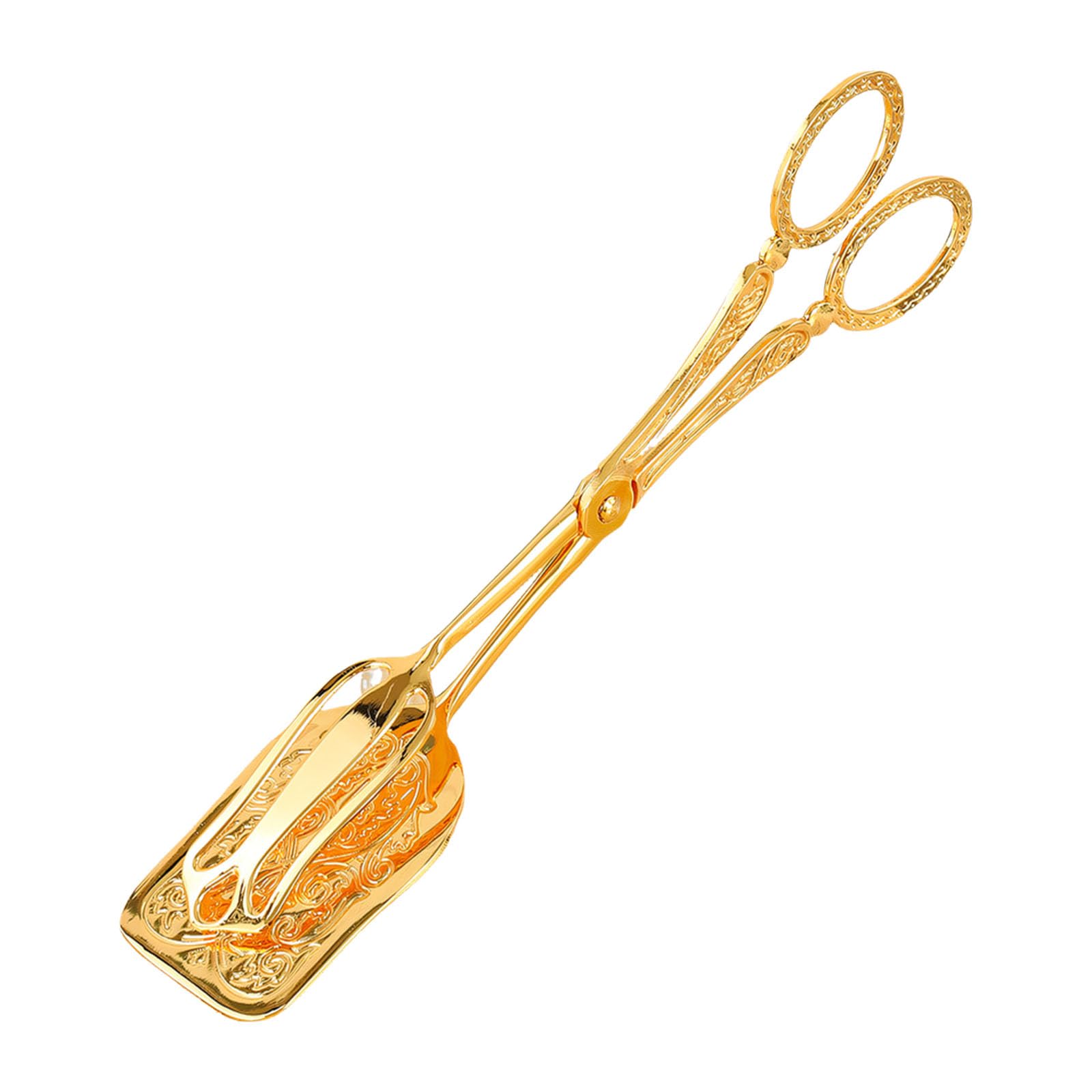 Tfaoys Gold Modern Decorative Cake Tool Textured Area Improves Control Perfect For Various Users And Catering Needs Multipurpose Food Tongs