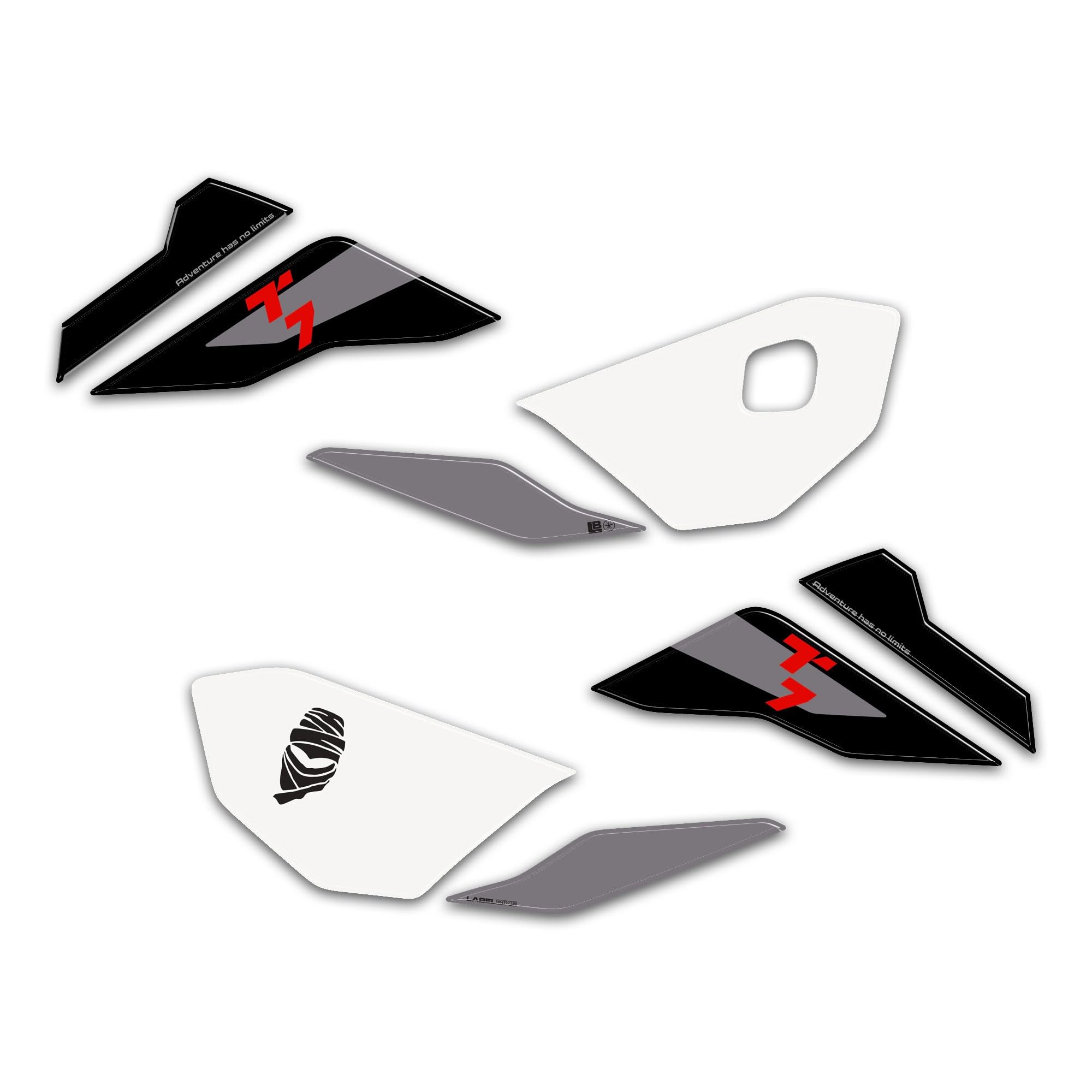labelbike Boczne naklejki motocyklowe 3D kompatybilne z Yamaha Tenere 700 World Raid 2026 czerwone
