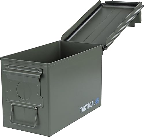 Miniatura 6 de M2A2 - Contenedor de almacenamiento de munición verde militar con sistema de cierre frontal, caja de acero de grado militar